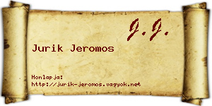 Jurik Jeromos névjegykártya